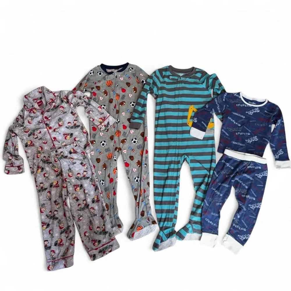 Bundle of 4 kids' pajama sets/sleepers sizes 4/5 and 5T